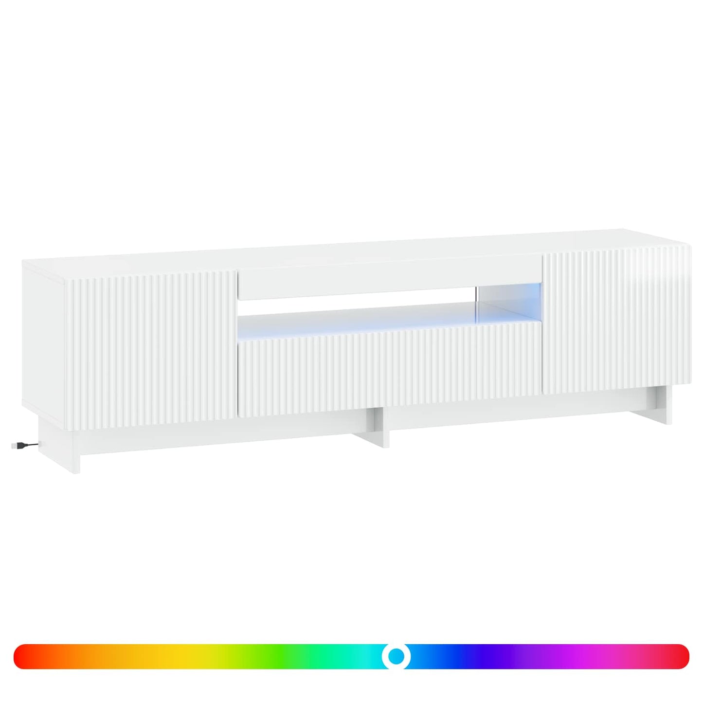 vidaXL LED TV Cabinet High Gloss White Engineered Wood