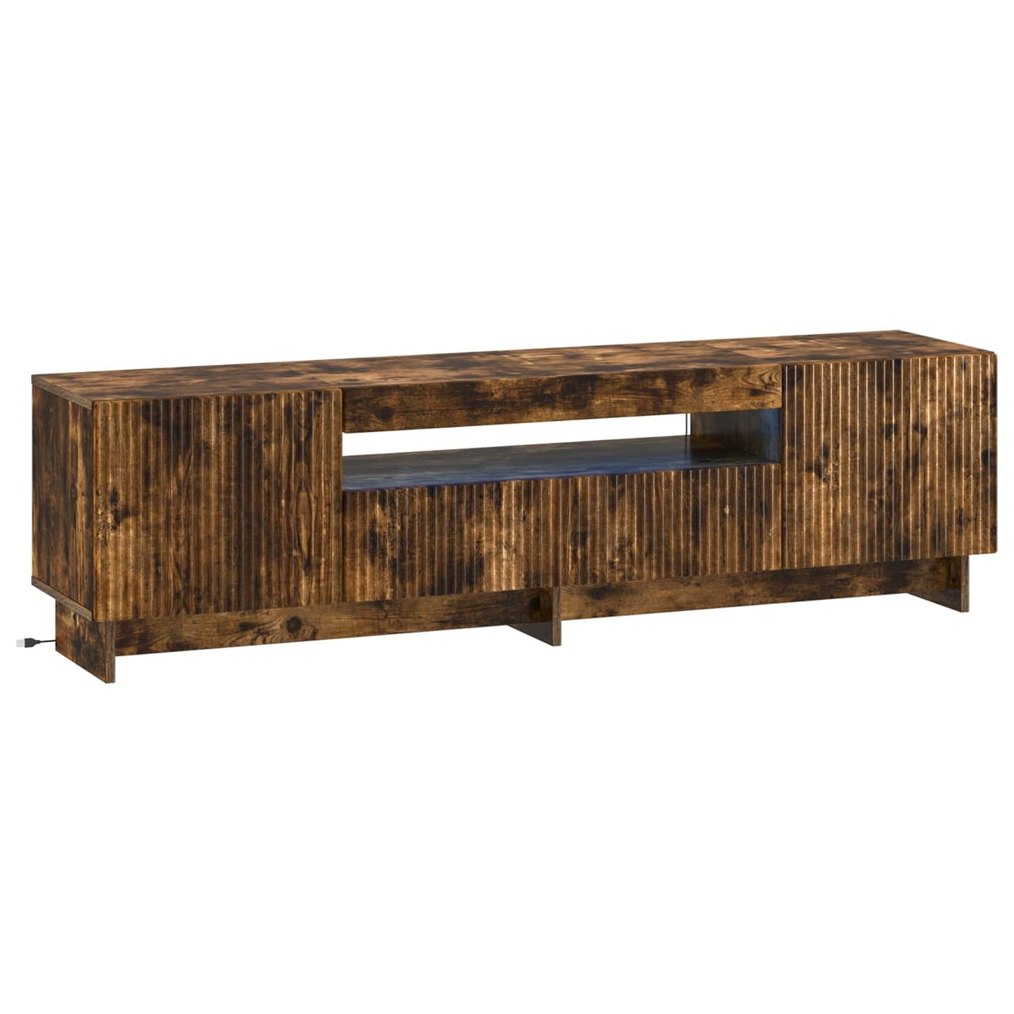vidaXL LED TV Cabinet Smoked Oak Engineered Wood