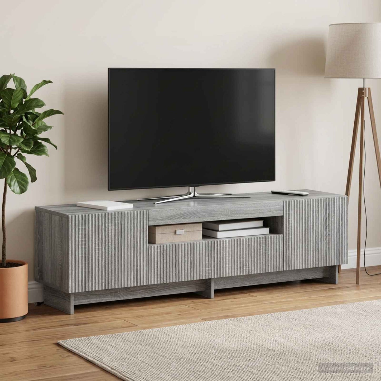 vidaXL LED TV Cabinet Grey Sonoma Engineered Wood