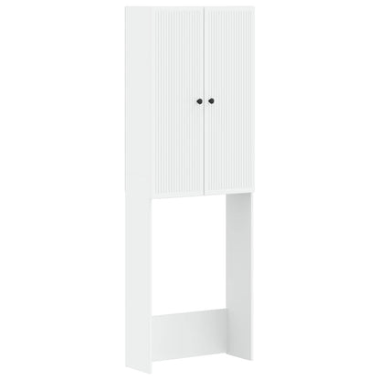 vidaXL Toilet Cabinet EDE White 66 x 25.5 x 190 cm Engineered Wood