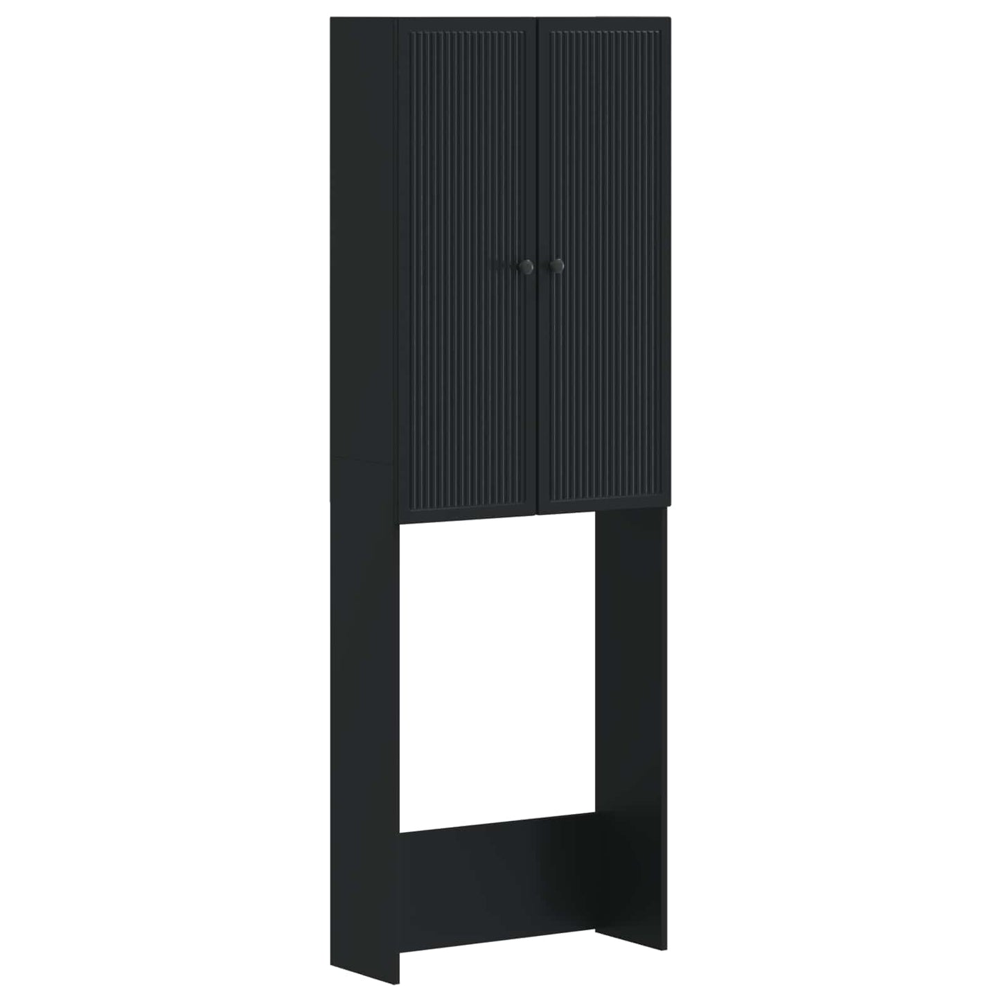 vidaXL Toilet Cabinet EDE Black 66 x 25.5 x 190 cm Engineered Wood