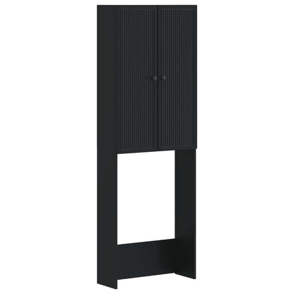 vidaXL Toilet Cabinet EDE Black 66 x 25.5 x 190 cm Engineered Wood