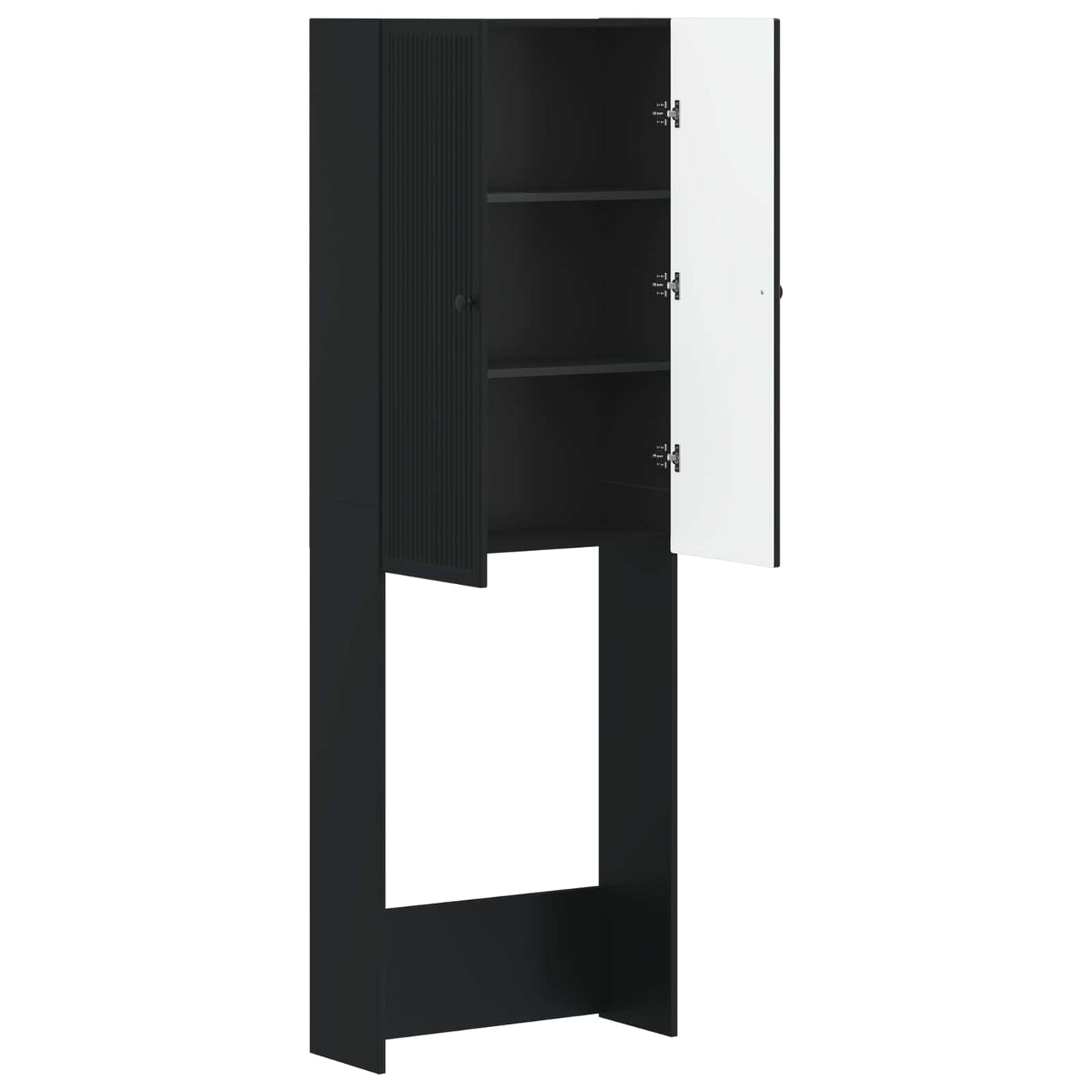 vidaXL Toilet Cabinet EDE Black 66 x 25.5 x 190 cm Engineered Wood