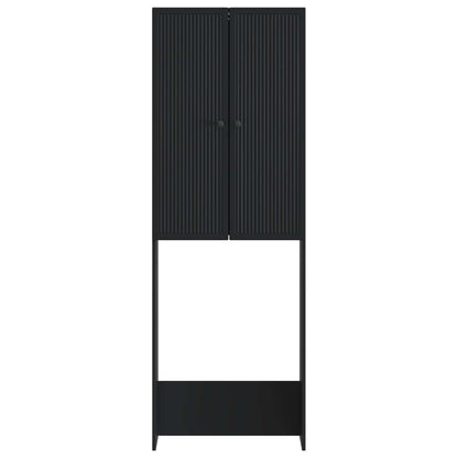 vidaXL Toilet Cabinet EDE Black 66 x 25.5 x 190 cm Engineered Wood