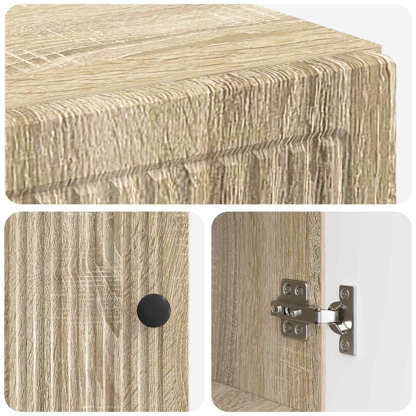 vidaXL Toilet Cabinet EDE Sonoma Oak 66 x 25.5 x 190 cm