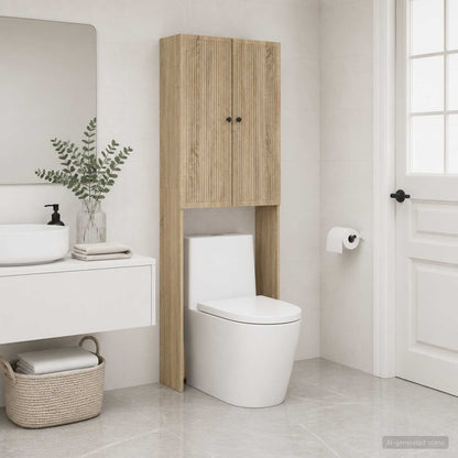 vidaXL Toilet Cabinet EDE Sonoma Oak 66 x 25.5 x 190 cm