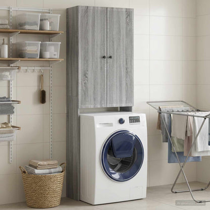 vidaXL Toilet Cabinet EDE Grey Sonoma 66 x 25.5 x 190 cm
