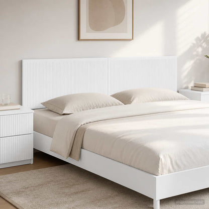 vidaXL Wall-Mounted Headboard EDE White Engineered Wood