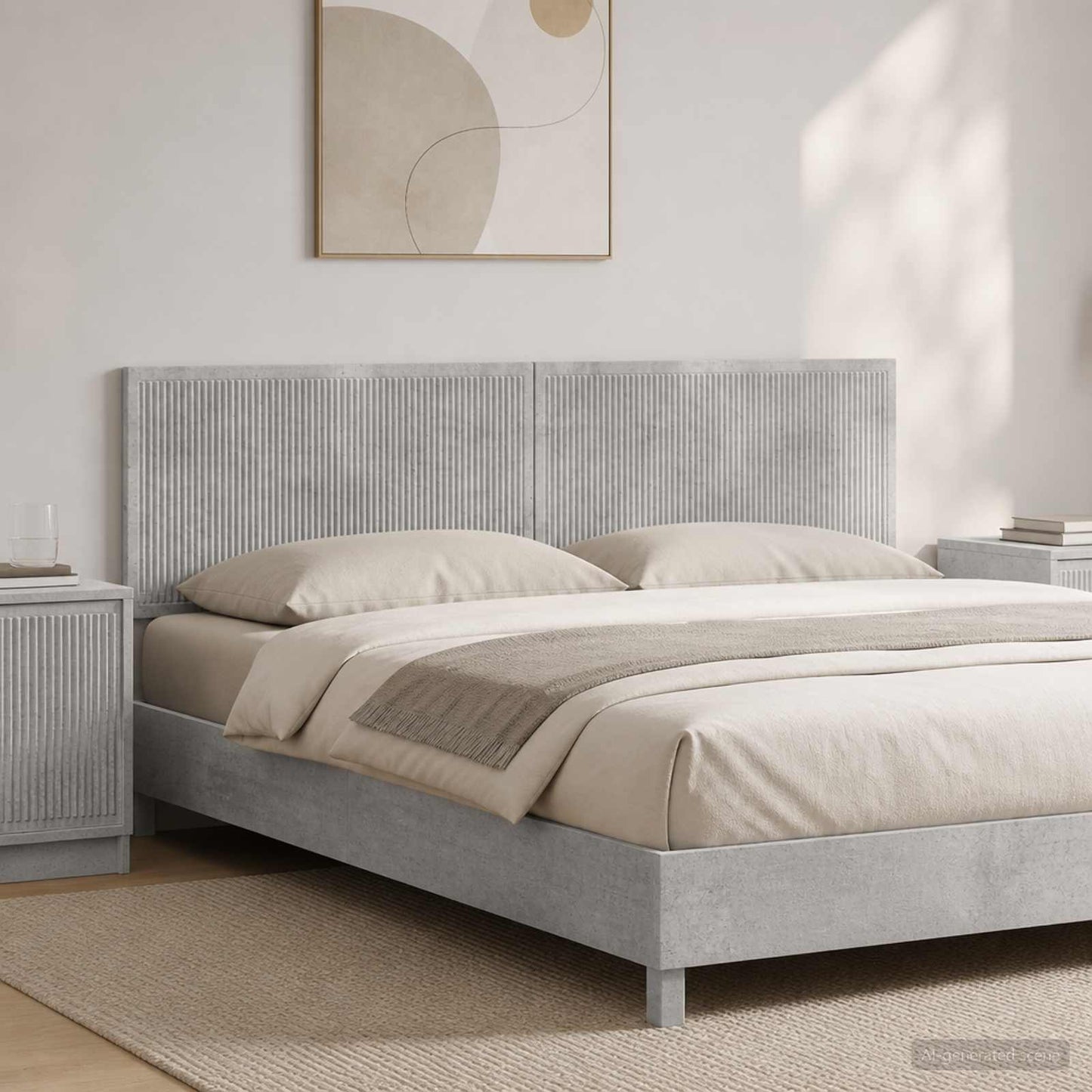 vidaXL Wall-Mounted Headboard EDE Concrete Grey Engineered Wood