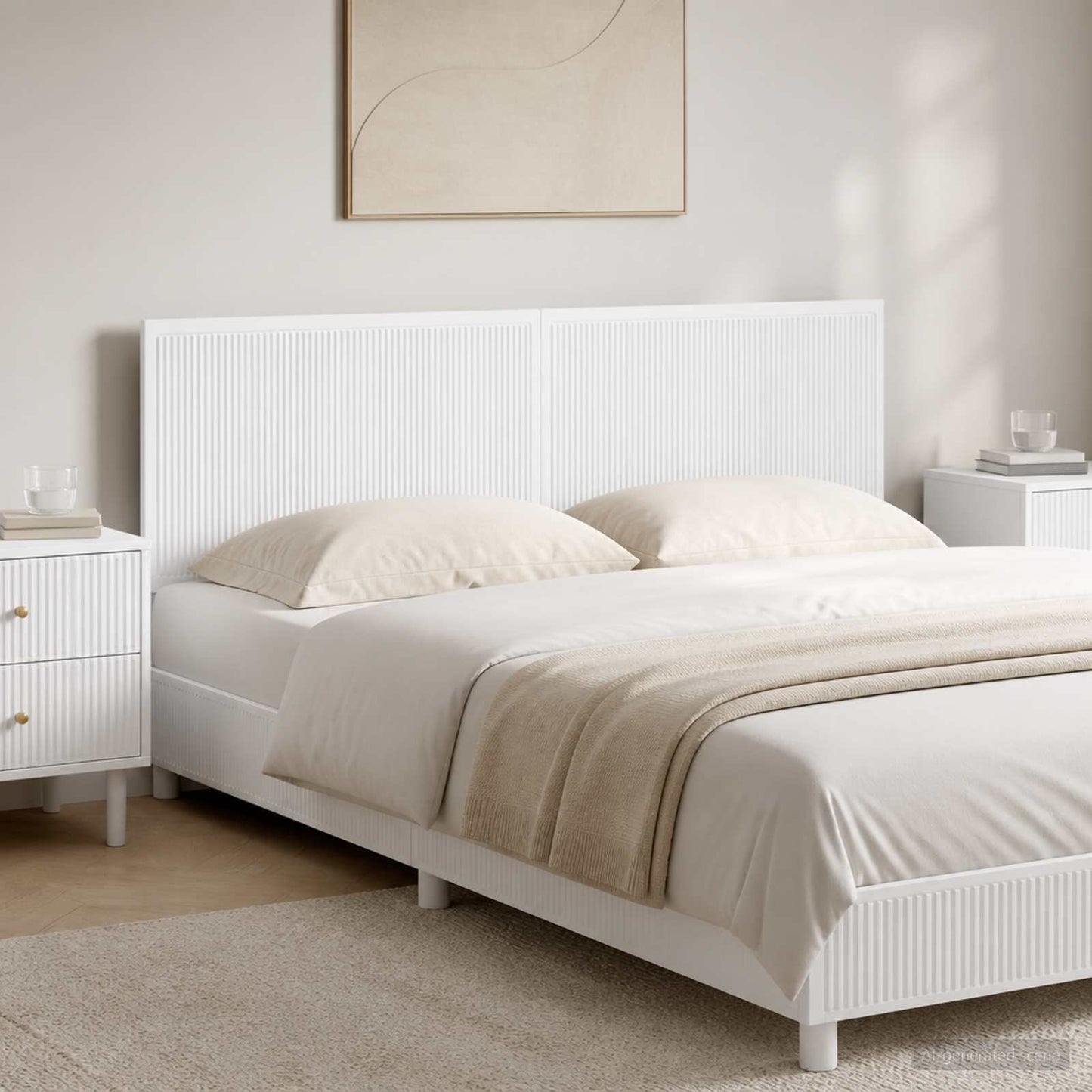 vidaXL Wall-Mounted Headboard EDE High Gloss White Engineered Wood