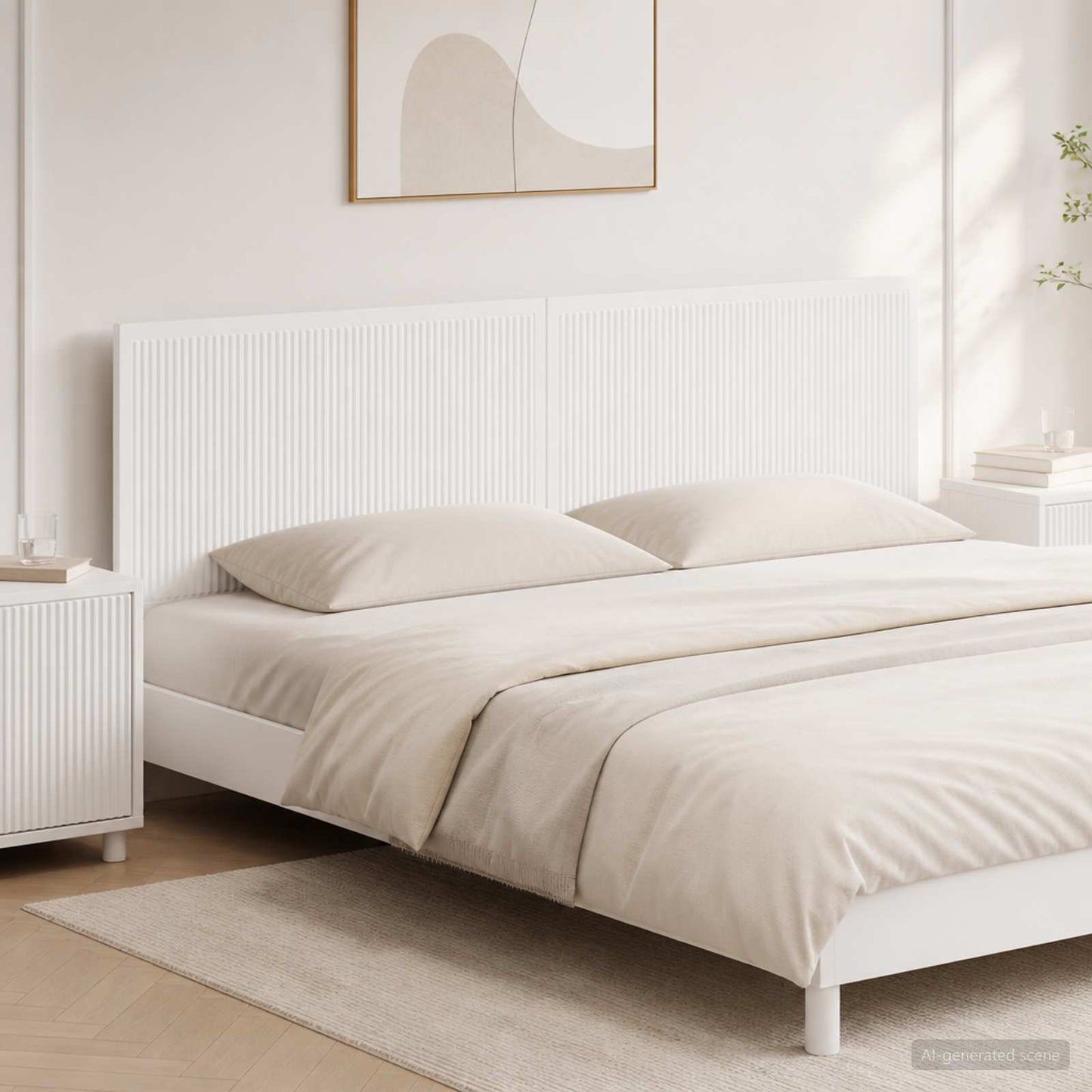 vidaXL Wall-Mounted Headboard EDE White Engineered Wood