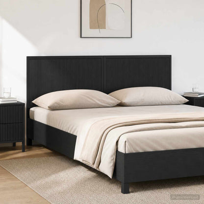 vidaXL Wall-Mounted Headboard EDE Black Engineered Wood