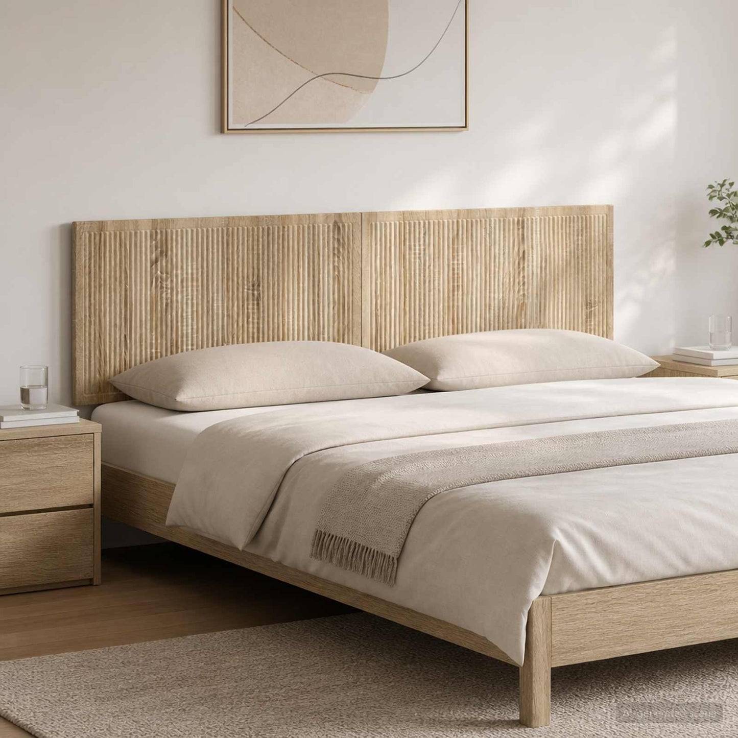 vidaXL Wall-Mounted Headboard EDE Sonoma Oak Engineered Wood