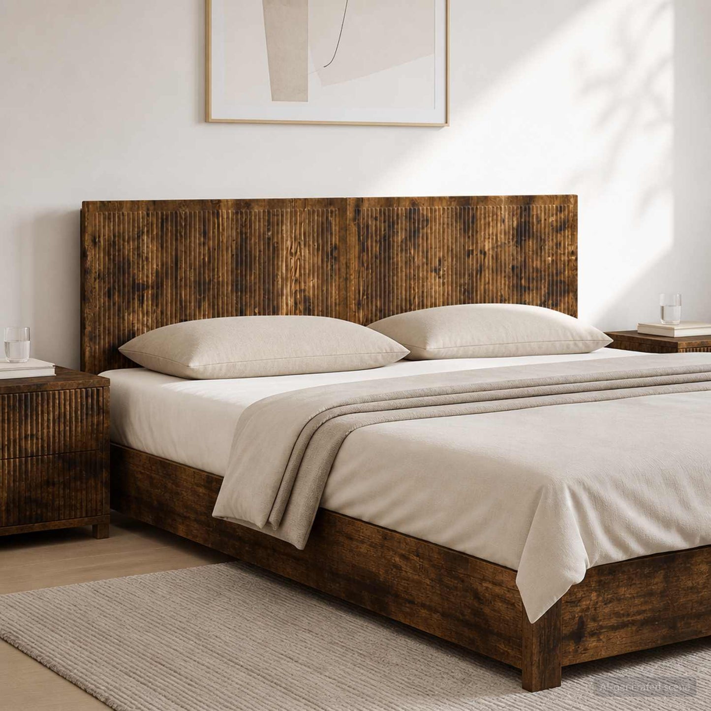 vidaXL Wall-Mounted Headboard EDE Smoked Oak Engineered Wood