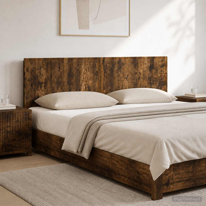 vidaXL Wall-Mounted Headboard EDE Smoked Oak Engineered Wood
