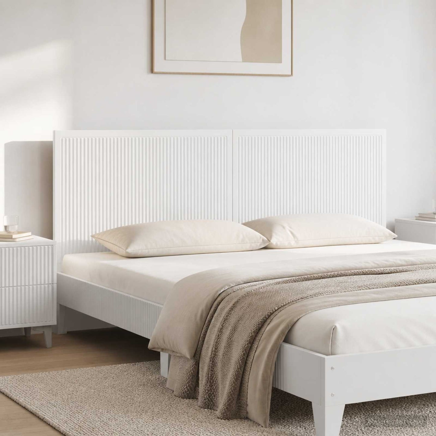 vidaXL Wall-Mounted Headboard EDE White Engineered Wood