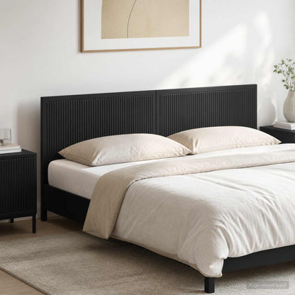 vidaXL Wall-Mounted Headboard EDE Black Engineered Wood