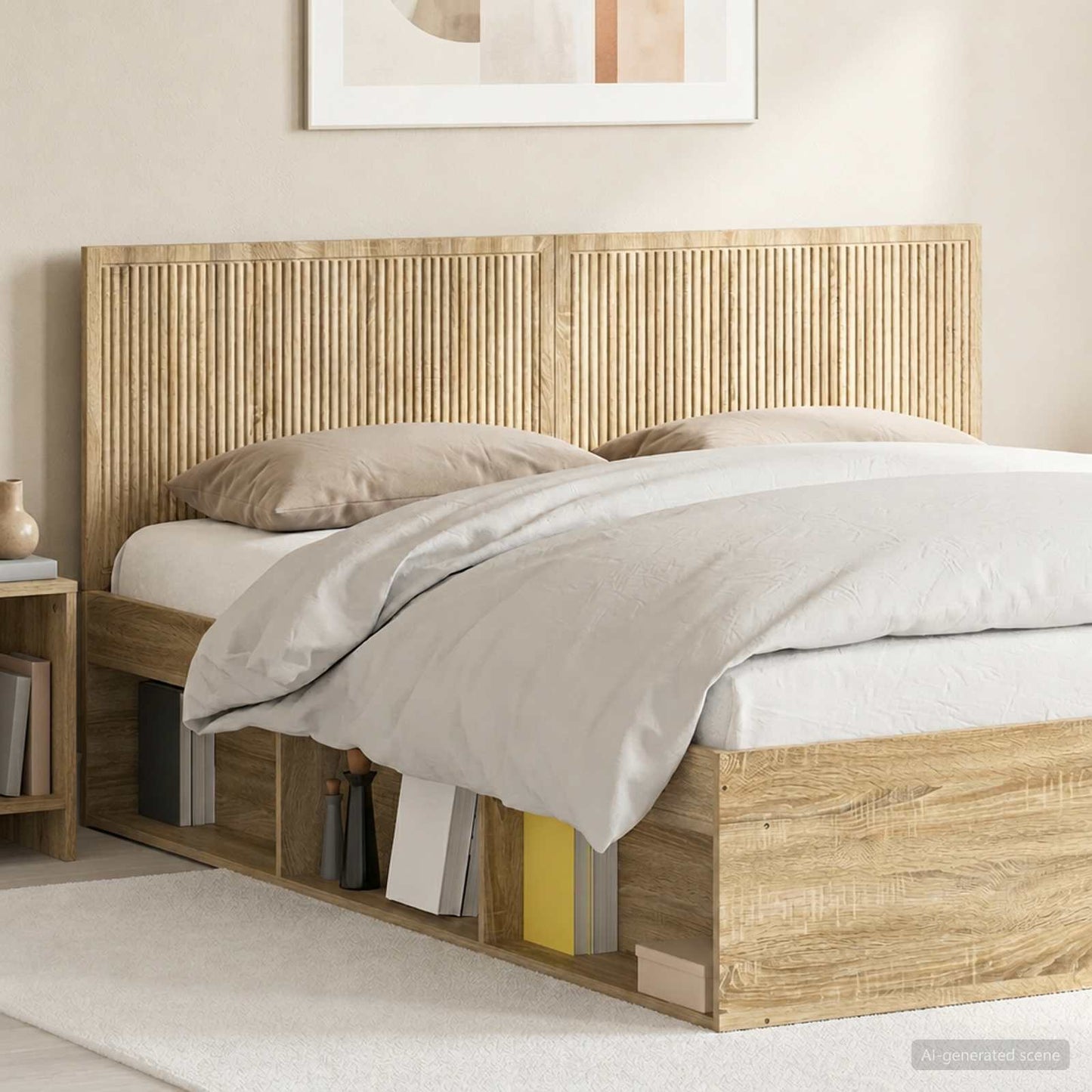 vidaXL Wall-Mounted Headboard EDE Sonoma Oak Engineered Wood