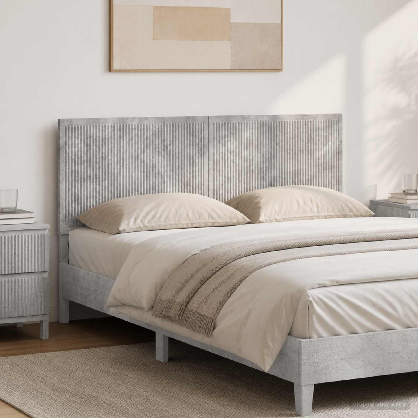 vidaXL Wall-Mounted Headboard EDE Concrete Grey Engineered Wood