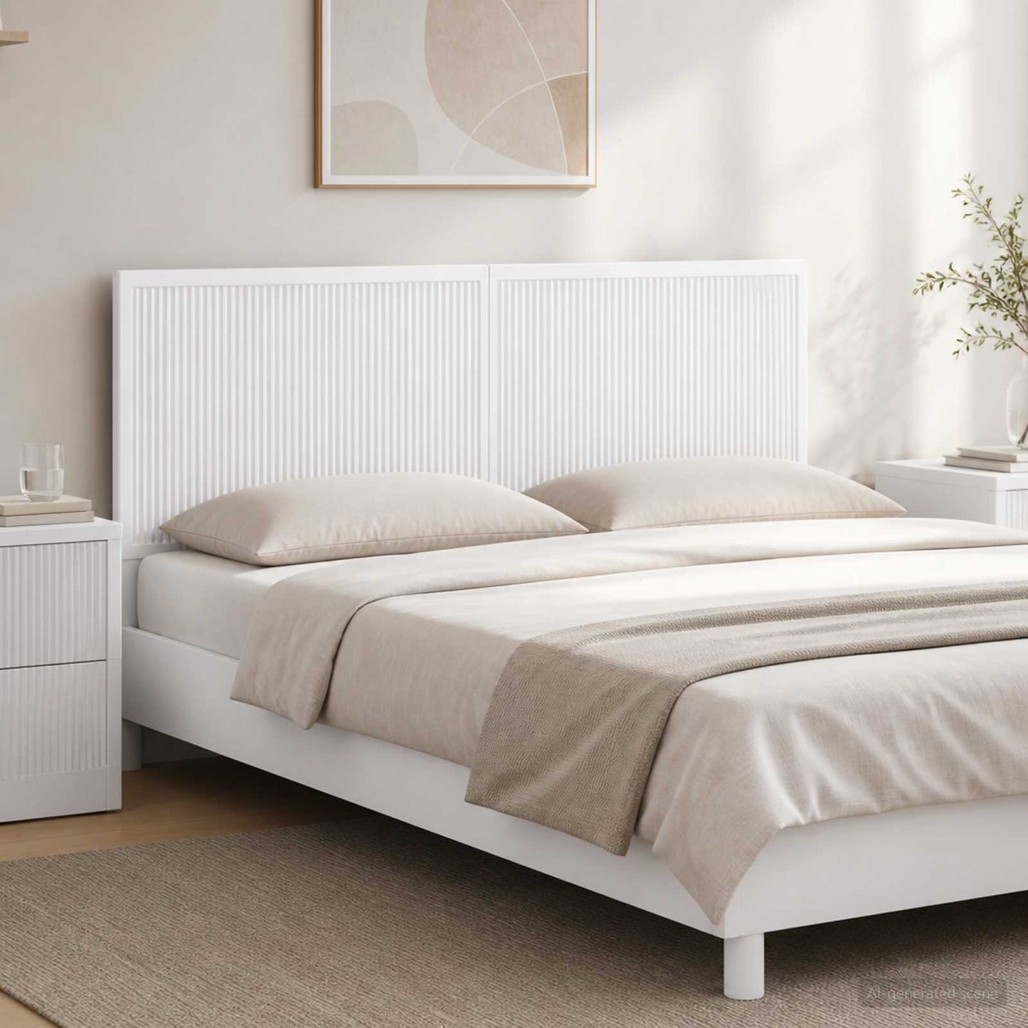 vidaXL Wall-Mounted Headboard EDE High Gloss White Engineered Wood