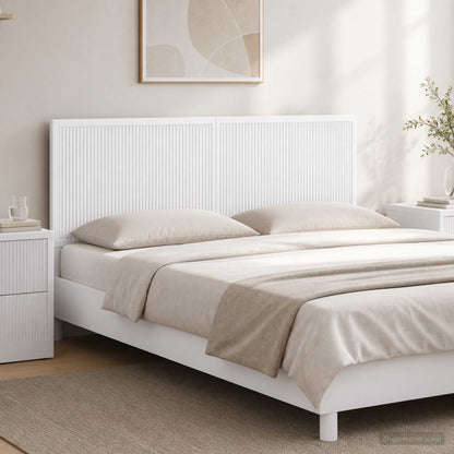 vidaXL Wall-Mounted Headboard EDE High Gloss White Engineered Wood