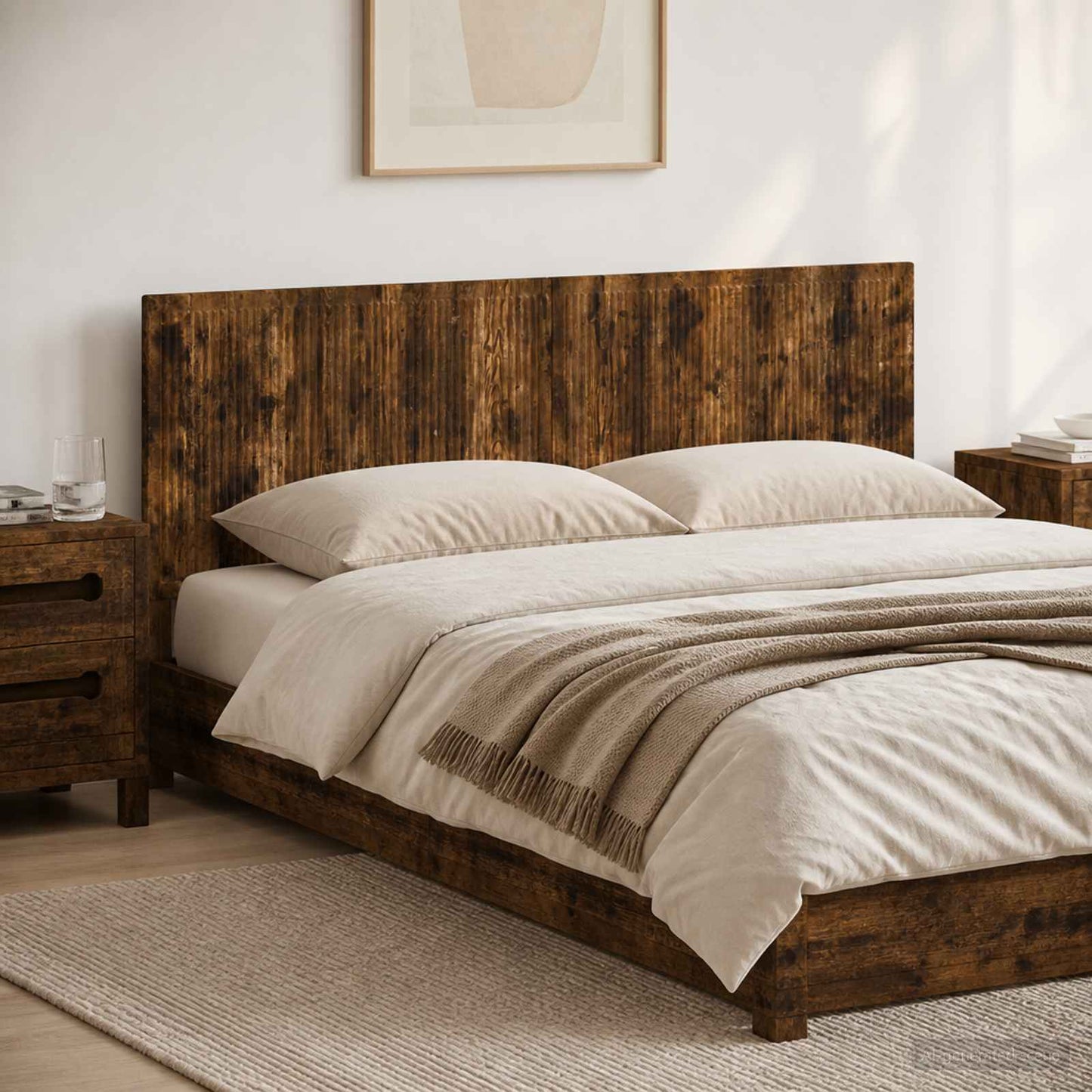 vidaXL Wall-Mounted Headboard EDE Smoked Oak Engineered Wood