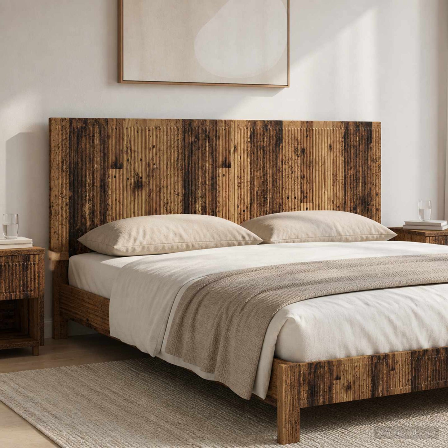 vidaXL Wall-Mounted Headboard EDE Old Wood Engineered Wood