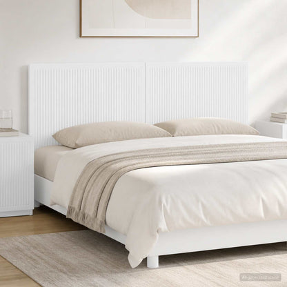 vidaXL Wall-Mounted Headboard EDE White Engineered Wood