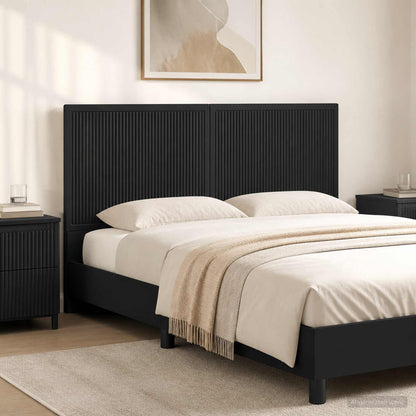 vidaXL Wall-Mounted Headboard EDE Black Engineered Wood