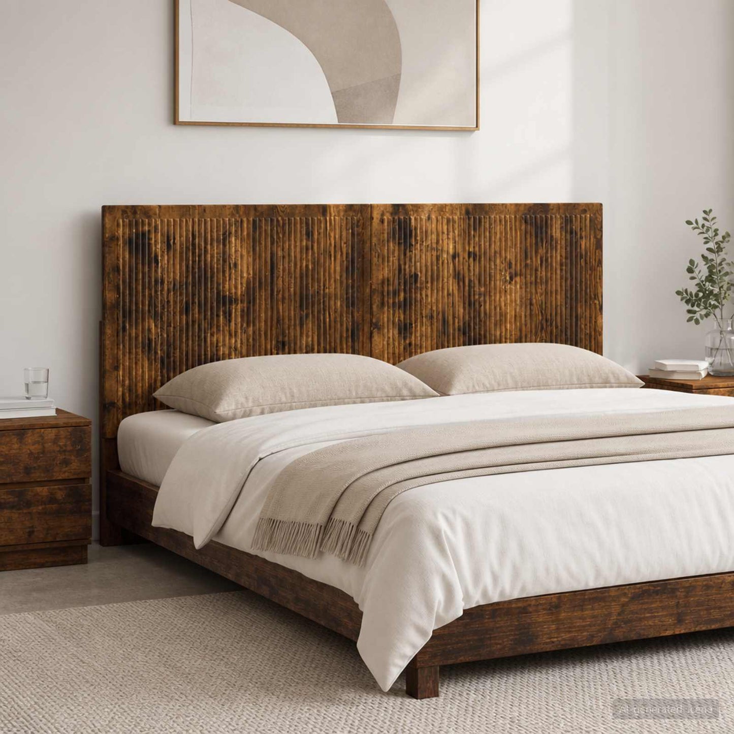 vidaXL Wall-Mounted Headboard EDE Smoked Oak Engineered Wood