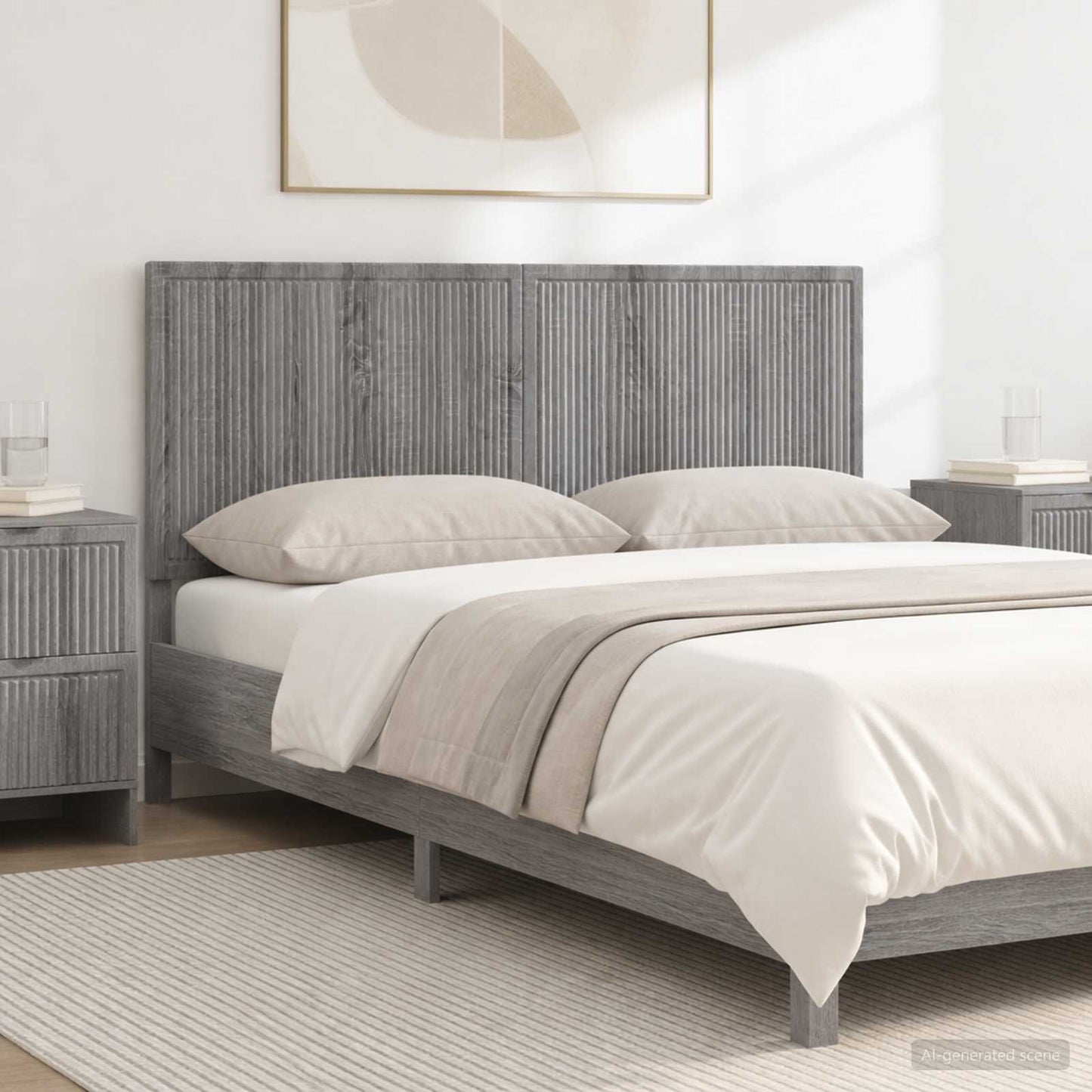 vidaXL Wall-Mounted Headboard EDE Grey Sonoma Engineered Wood