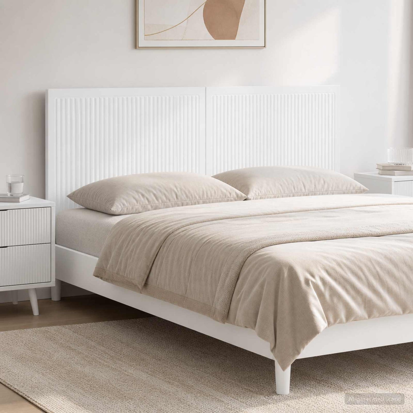 vidaXL Wall-Mounted Headboard EDE White Engineered Wood