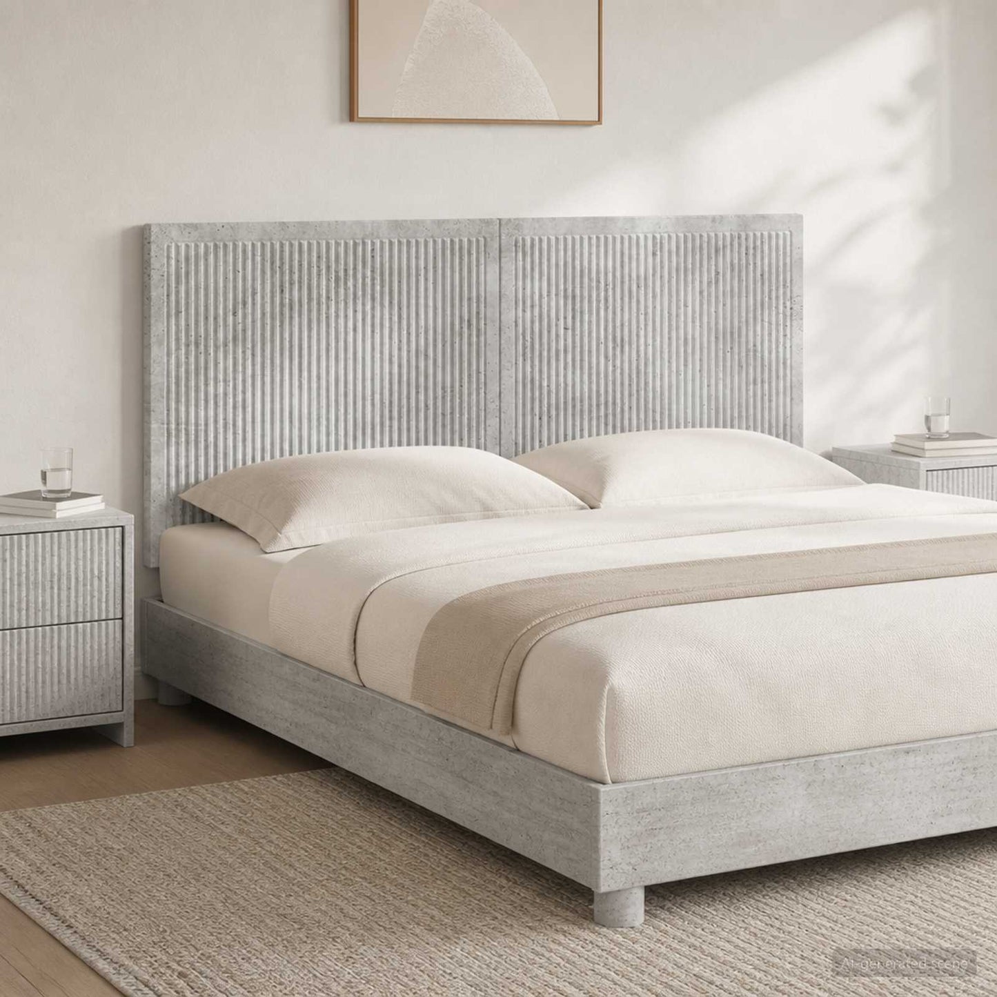 vidaXL Wall-Mounted Headboard EDE Concrete Grey Engineered Wood