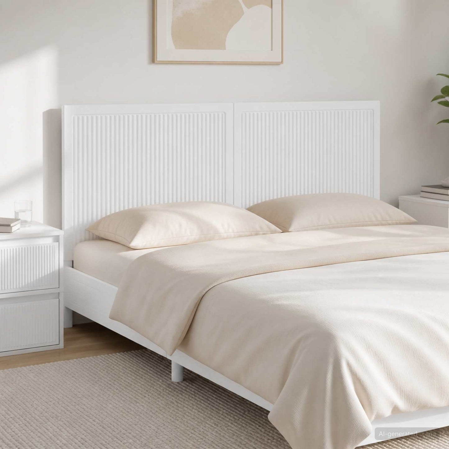 vidaXL Wall-Mounted Headboard EDE High Gloss White Engineered Wood