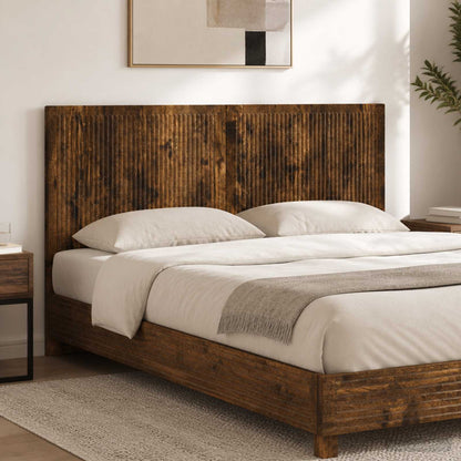 vidaXL Wall-Mounted Headboard EDE Smoked Oak Engineered Wood