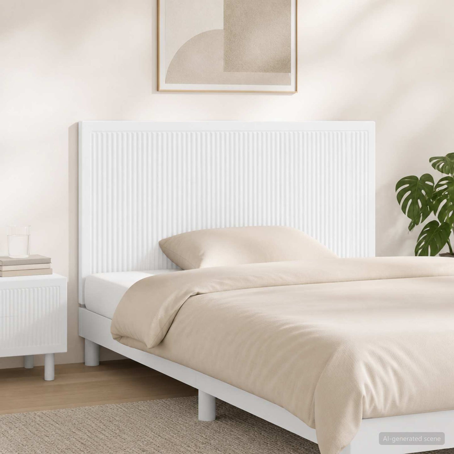 vidaXL Wall-Mounted Headboard EDE White Engineered Wood