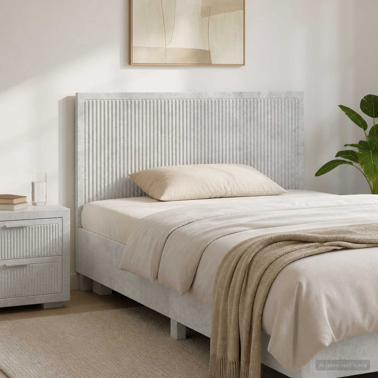 vidaXL Wall-Mounted Headboard EDE Concrete Grey Engineered Wood
