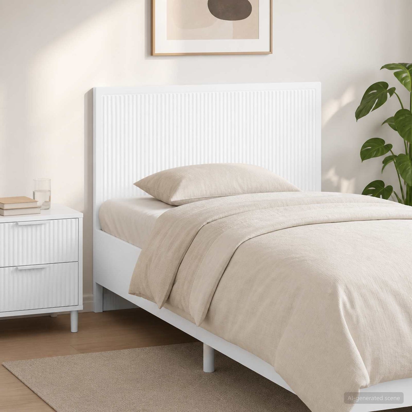 vidaXL Wall-Mounted Headboard EDE High Gloss White Engineered Wood