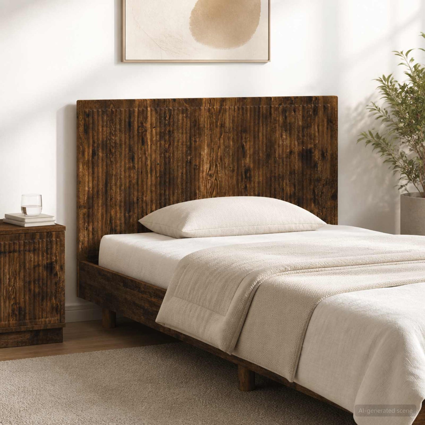 vidaXL Wall-Mounted Headboard EDE Smoked Oak Engineered Wood