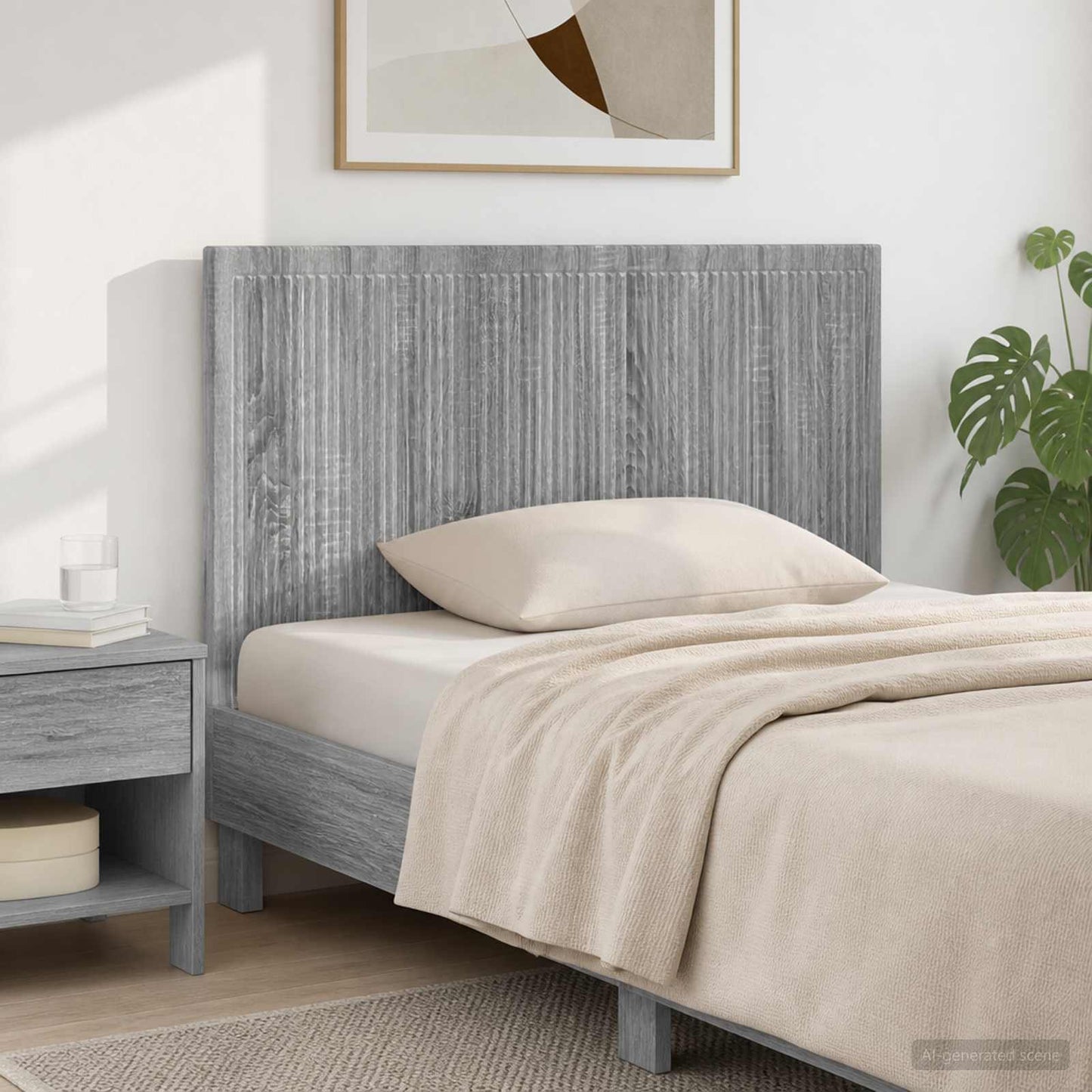 vidaXL Wall-Mounted Headboard EDE Grey Sonoma Engineered Wood
