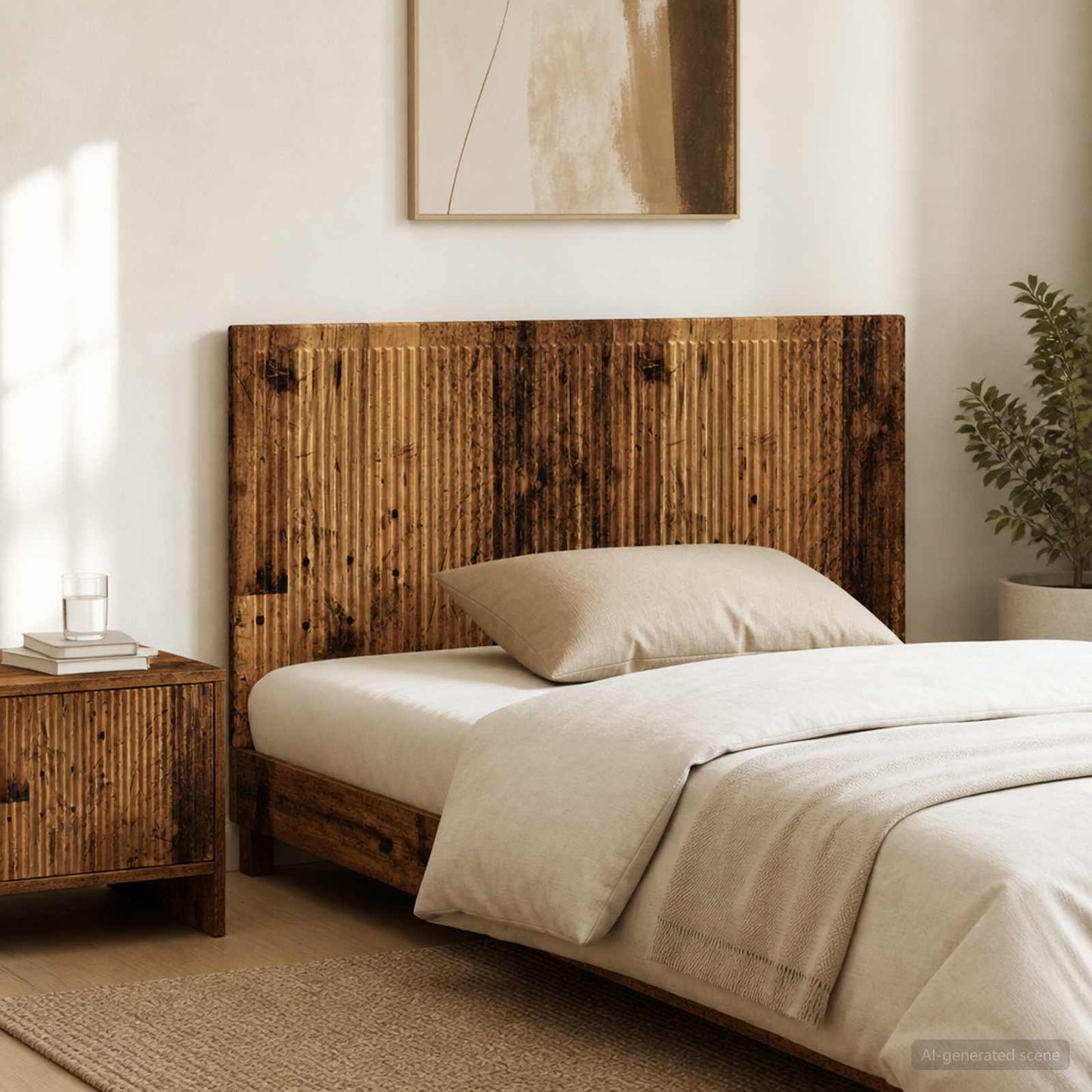 vidaXL Wall-Mounted Headboard EDE Old Wood Engineered Wood