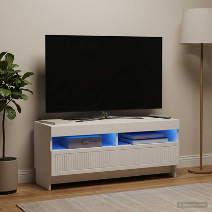 vidaXL LED TV Cabinet White Engineered Wood
