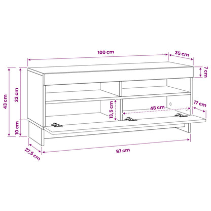 vidaXL LED TV Cabinet Black Engineered Wood