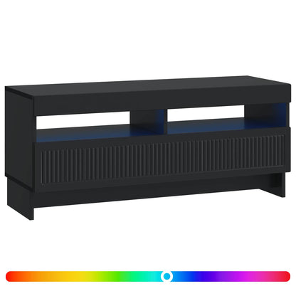 vidaXL LED TV Cabinet Black Engineered Wood