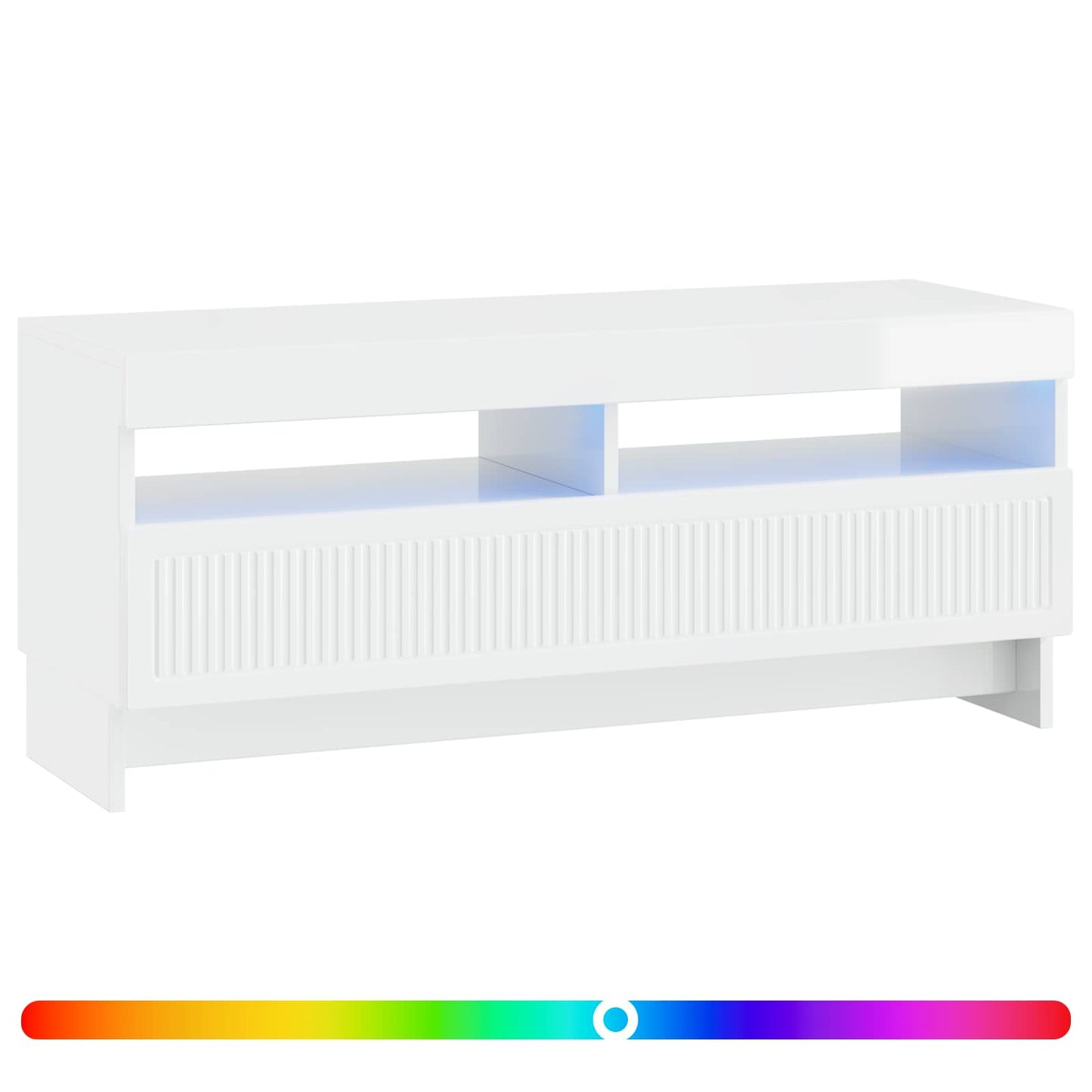 vidaXL LED TV Cabinet High Gloss White Engineered Wood
