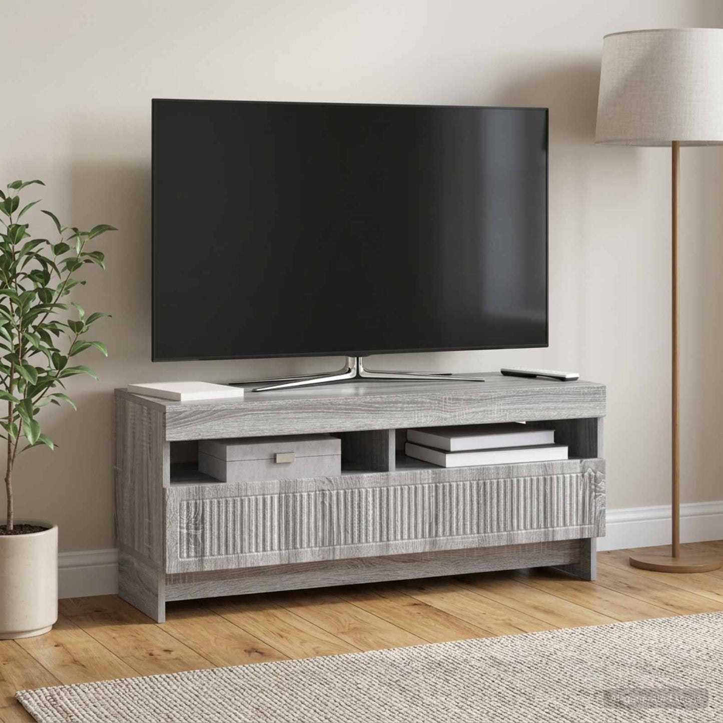 vidaXL LED TV Cabinet Grey Sonoma Engineered Wood