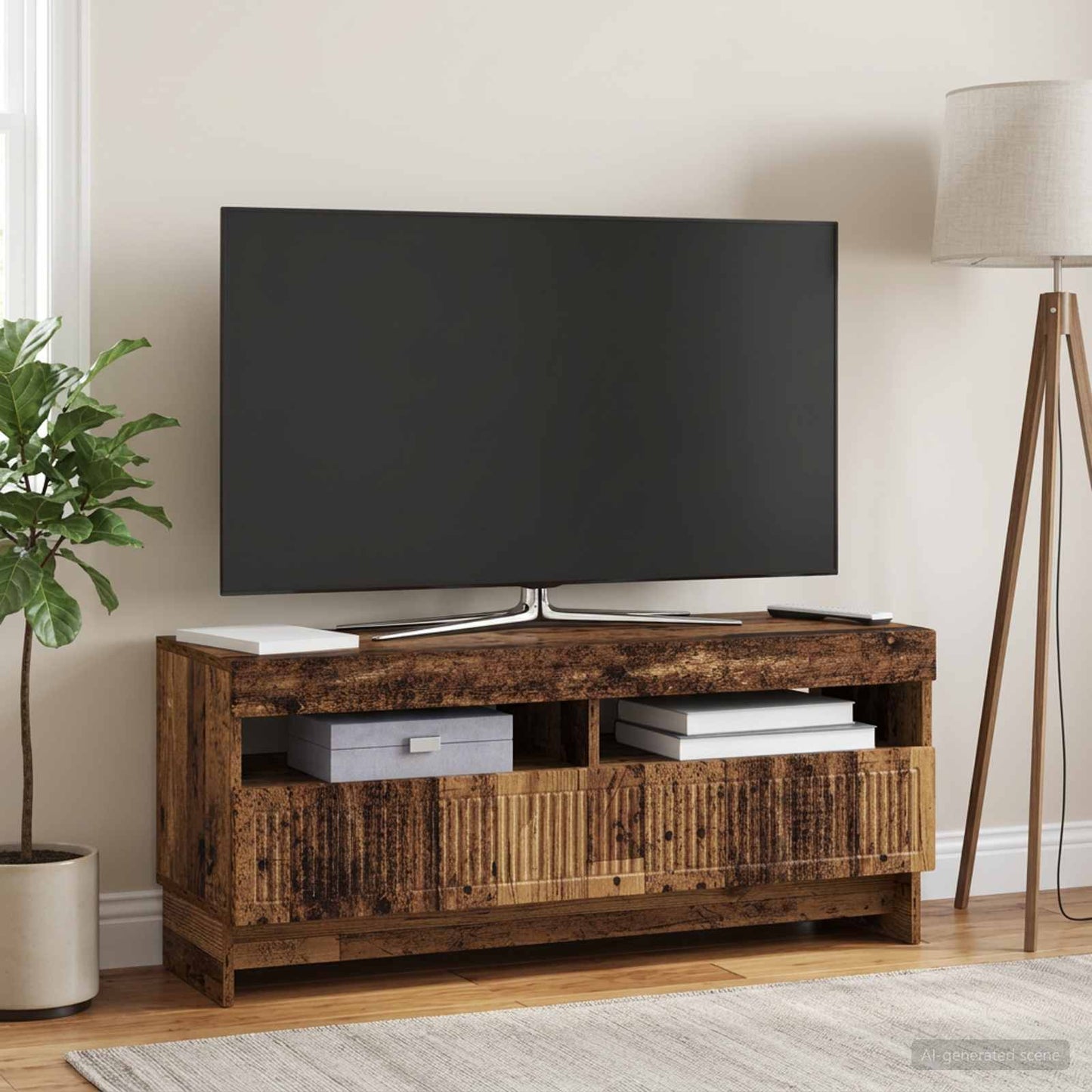 vidaXL LED TV Cabinet Old Wood Engineered Wood