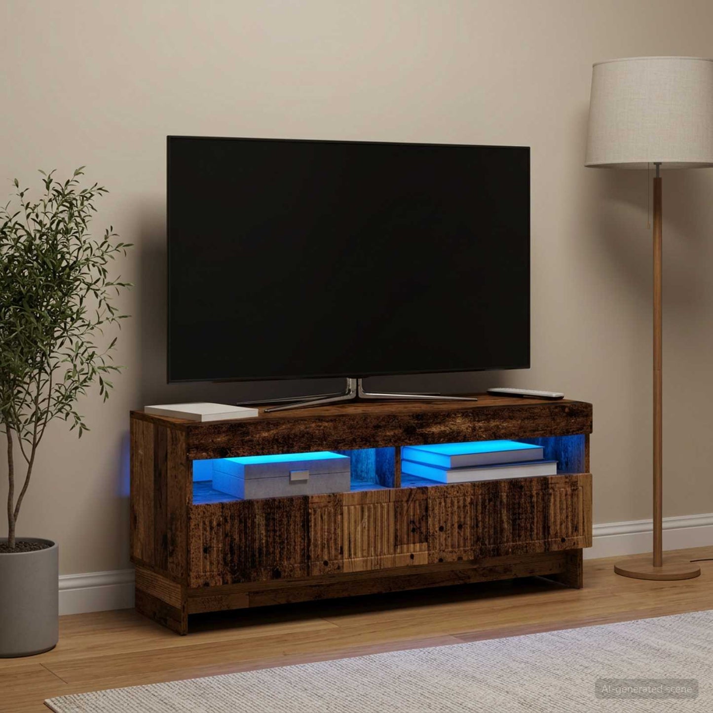 vidaXL LED TV Cabinet Old Wood Engineered Wood