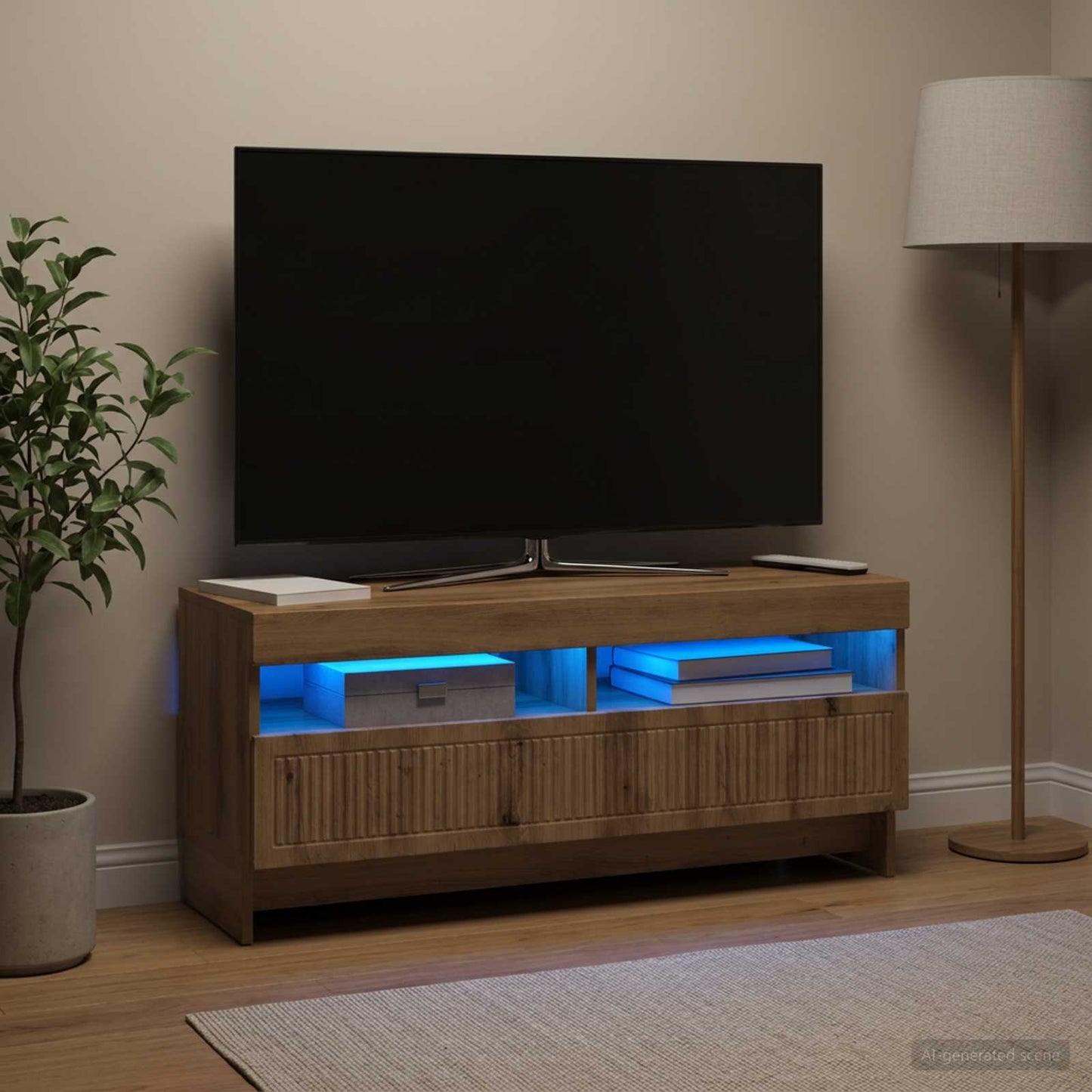vidaXL LED TV Cabinet Artisan Oak Engineered Wood