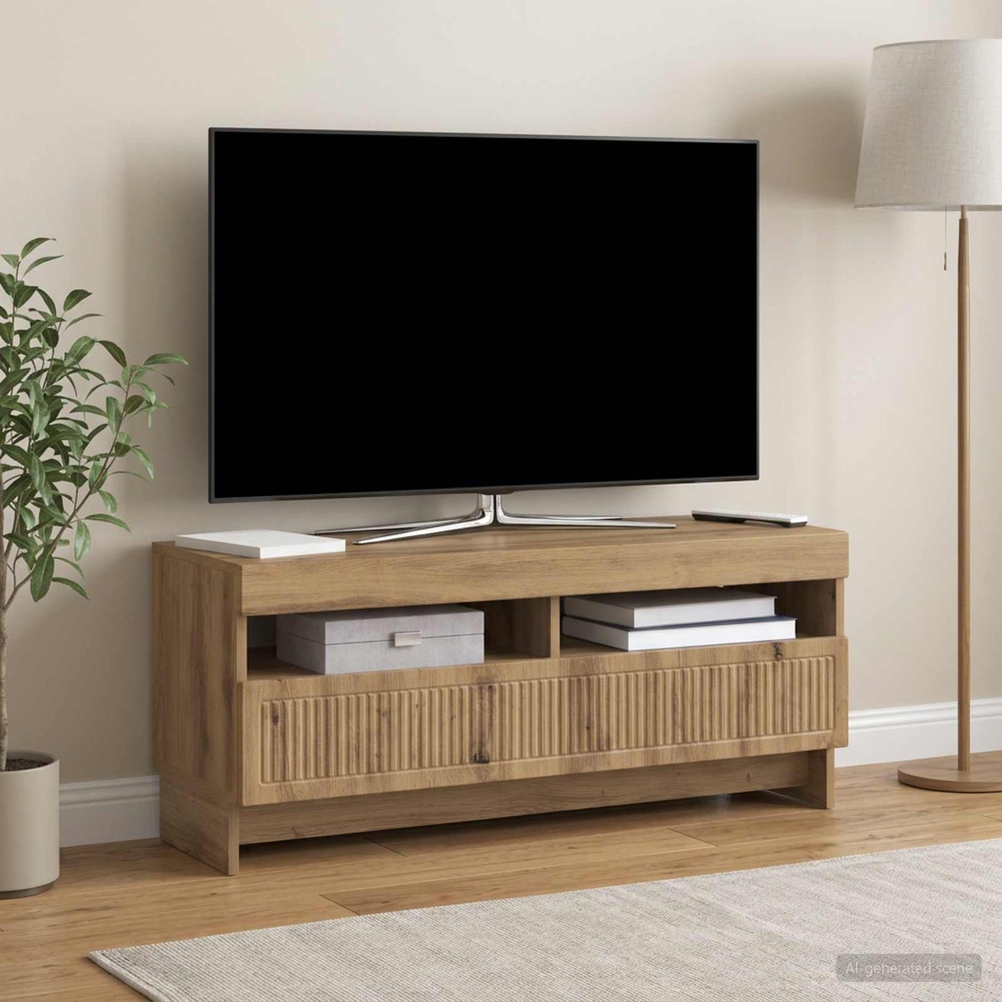 vidaXL LED TV Cabinet Artisan Oak Engineered Wood